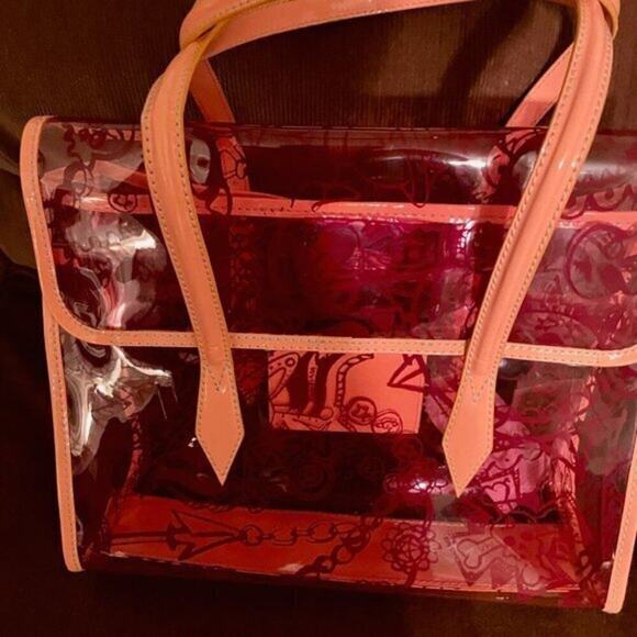 Clear Pink PVC Vivienne Westwood tote with Orange leather trim - Picture 4 of 9